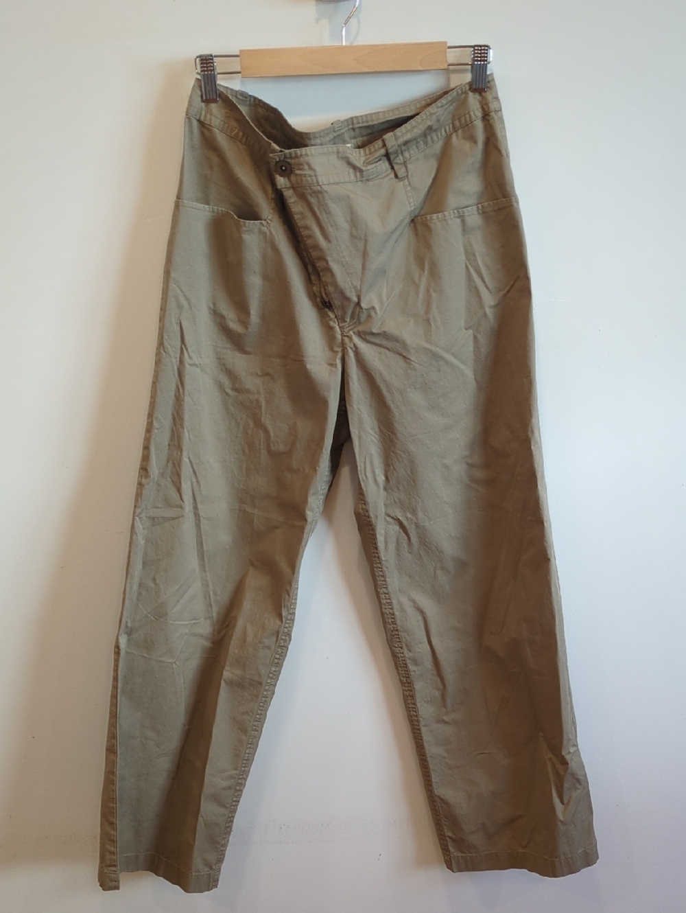 JNBY Women's Y2K Utility Streetwear Khaki Pants Straight Wide Leg Size Large